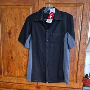 NWT Mens Chef Works Short Sleeve Shirt XS Black